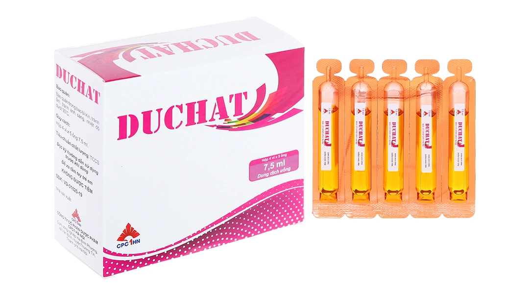 Dung dịch uống Duchat trị, phòng thiếu vitamin và axit amin (20 ống x 7.5ml) - 