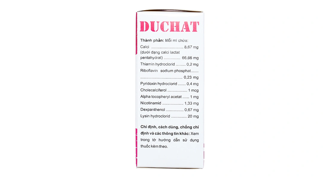 Dung dịch uống Duchat trị, phòng thiếu vitamin và axit amin (20 ống x 7.5ml) - 1