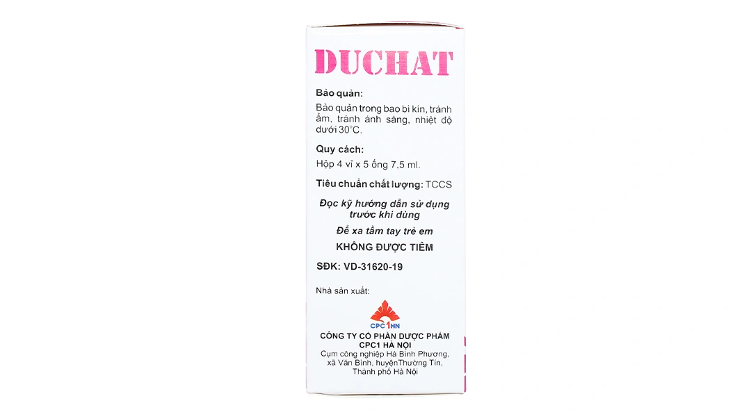 Dung dịch uống Duchat trị, phòng thiếu vitamin và axit amin (20 ống x 7.5ml) - 2