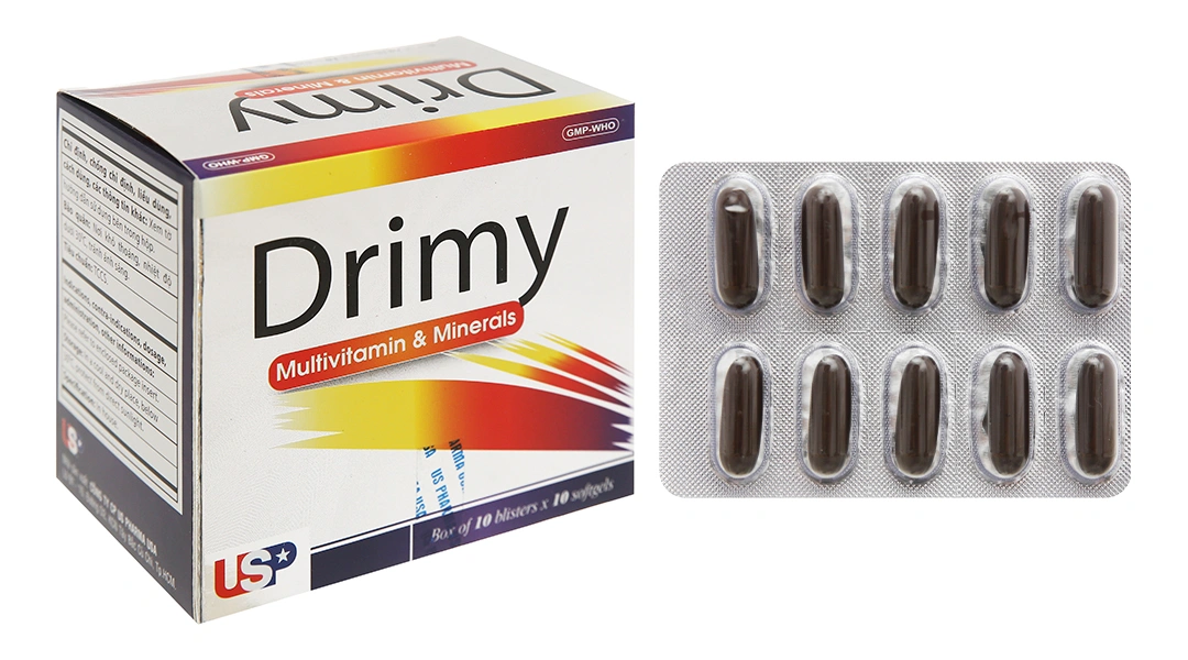 Drimy bổ sung vitamin và khoáng chất (10 vỉ x 10 viên) - 