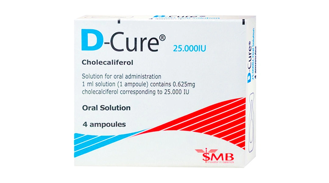 Dung dịch uống D-Cure 25.000IU phòng và trị thiếu vitamin D (4 ống x 1ml) - 
