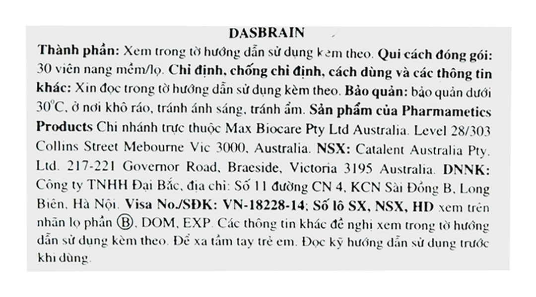 Dasbrain bổ não, tăng cường miễn dịch lọ 30 viên - 4