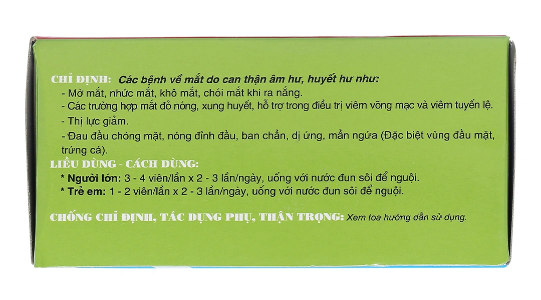 Sáng mắt Traphaco trị các bệnh về mắt, suy giảm thị lực (10 vỉ x 10 viên) - 4