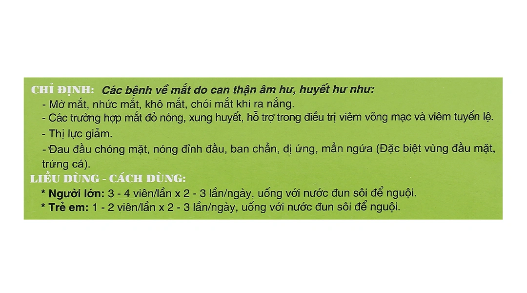 Sáng mắt Traphaco trị các bệnh về mắt, suy giảm thị lực (10 vỉ x 10 viên) - 6