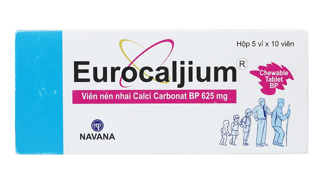 Eurocaljium 625mg bổ sung canxi, trị loãng xương (5 vỉ x 10 viên) - 2
