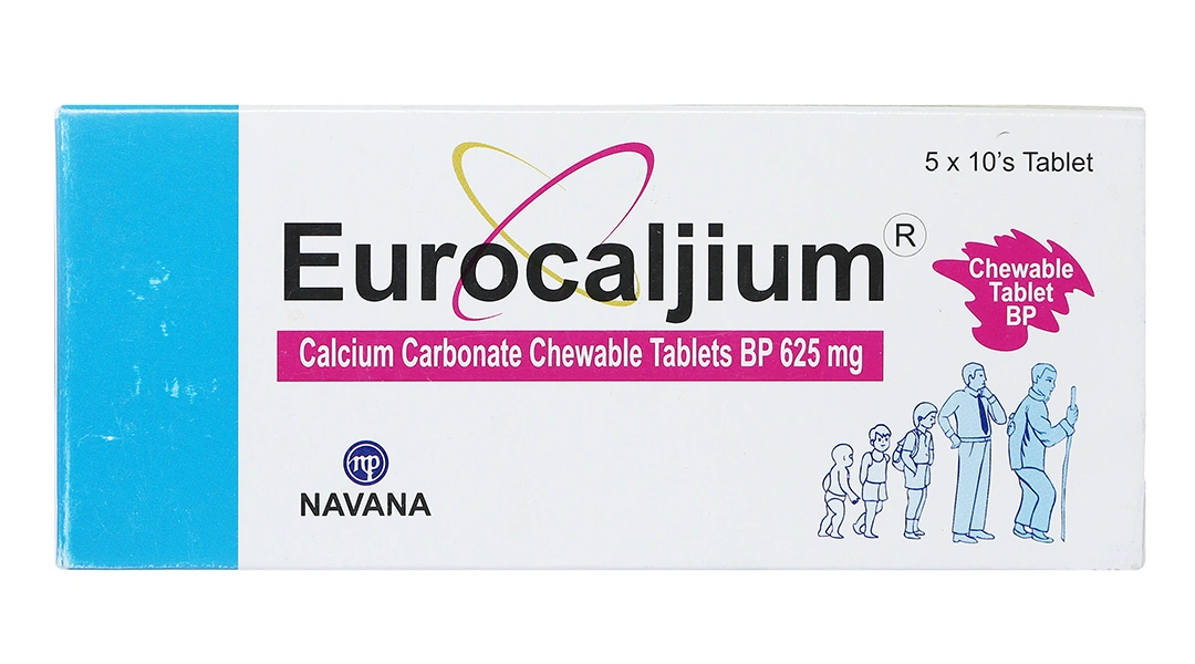 Eurocaljium 625mg bổ sung canxi, trị loãng xương (5 vỉ x 10 viên) - 3