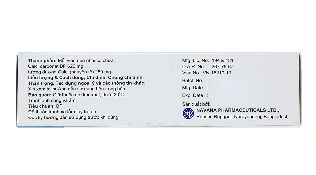 Eurocaljium 625mg bổ sung canxi, trị loãng xương (5 vỉ x 10 viên) - 4