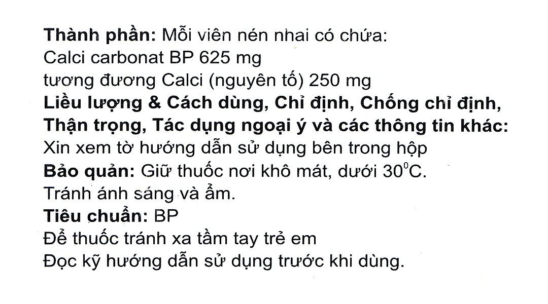 Eurocaljium 625mg bổ sung canxi, trị loãng xương (5 vỉ x 10 viên) - 6