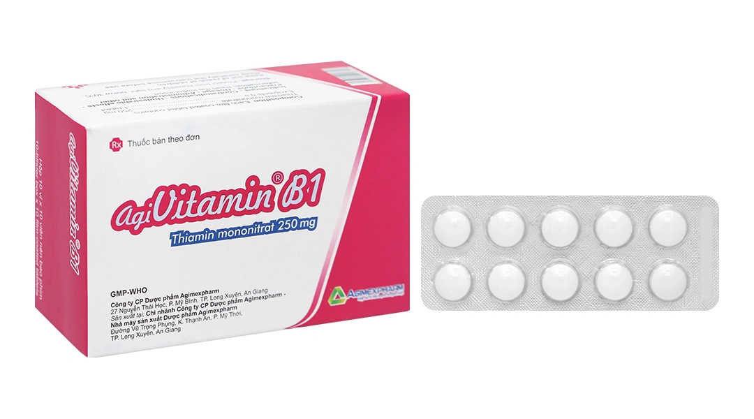 Agivitamin B1 250mg trị thiếu thiamin (10 vỉ x 10 viên) - 