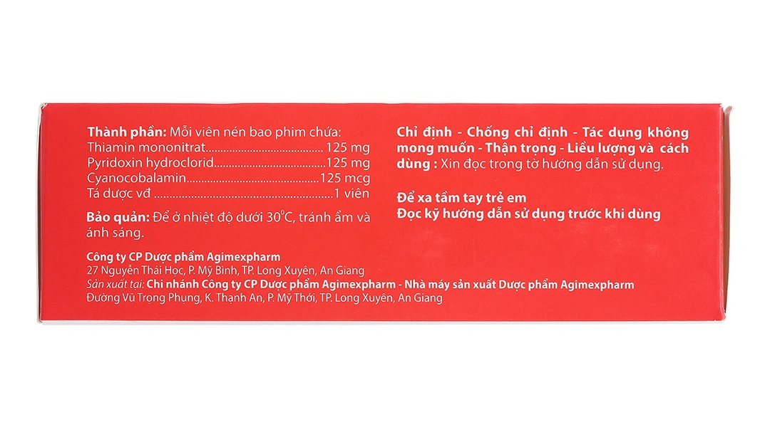 Agi-Neurin điều trị và dự phòng thiếu vitamin B1, B6, B12 (10 vỉ x 10 viên) - 2