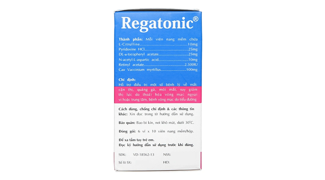 Regatonic hỗ trợ điều trị một số bệnh lý về mắt, cải thiện thị lực (6 vỉ x 10 viên) - 1