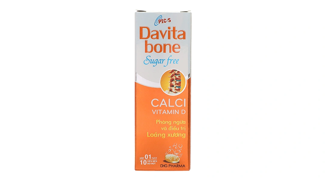 Viên sủi bọt Davita bone Sugar Free phòng và điều trị bệnh loãng xương tuýp 10 viên - 1