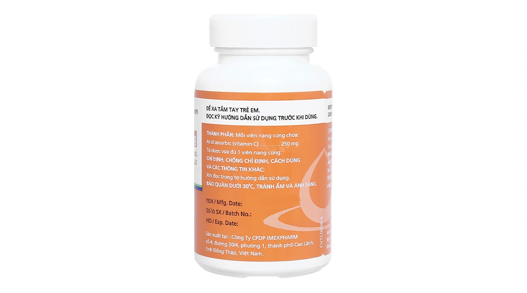 Vitamin C Imexpharm 250mg phòng và trị thiếu vitamin C lọ 200 viên - 1