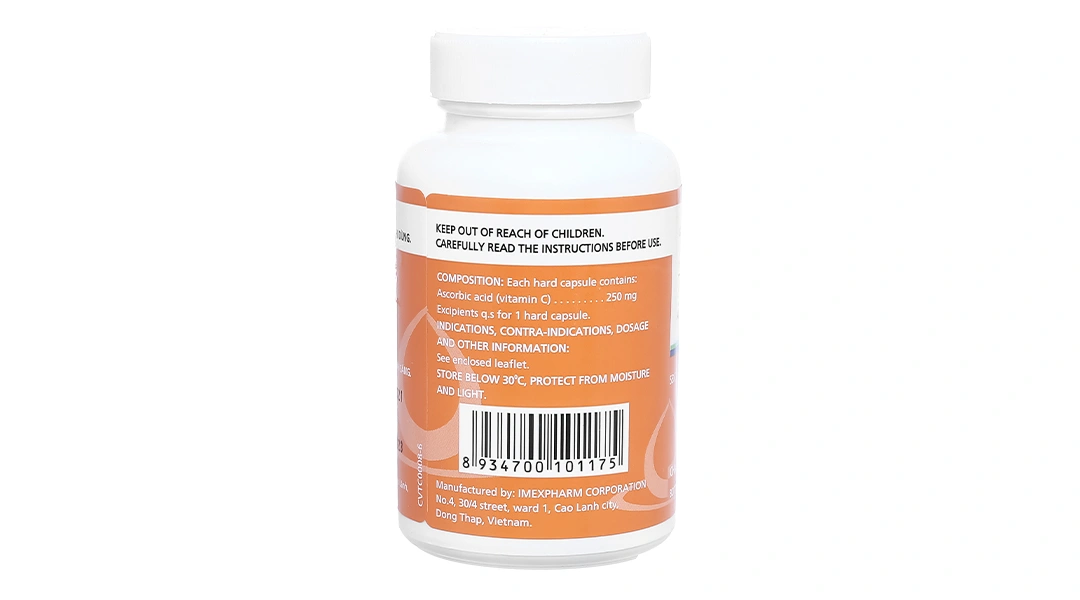 Vitamin C Imexpharm 250mg phòng và trị thiếu vitamin C lọ 200 viên - 2