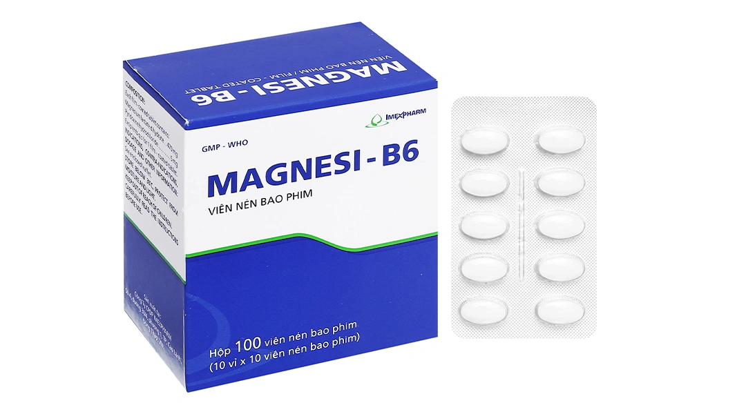 Magnesi - B6 Imexpharm trị thiếu magnesi riêng biệt hay kết hợp (10 vỉ x 10 viên) - 