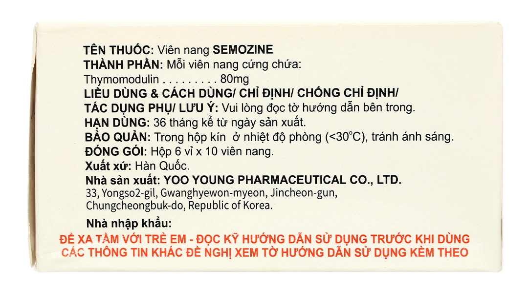 Semozine 80mg tăng cường miễn dịch, hỗ trợ trị nhiễm khuẩn hô hấp (6 vỉ x 10 viên) - 3