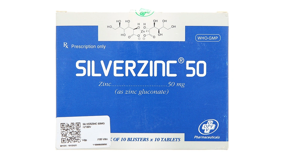 SilverZinc 50 phòng ngừa và trị thiếu kẽm (10 vỉ x 10 viên) - 1