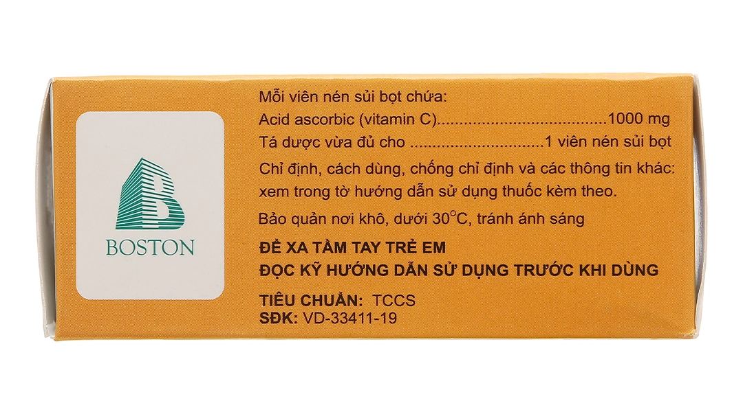 Viên nén sủi bọt Boston C 1000 trị tình trạng mệt mỏi tuýp 10 viên - 3
