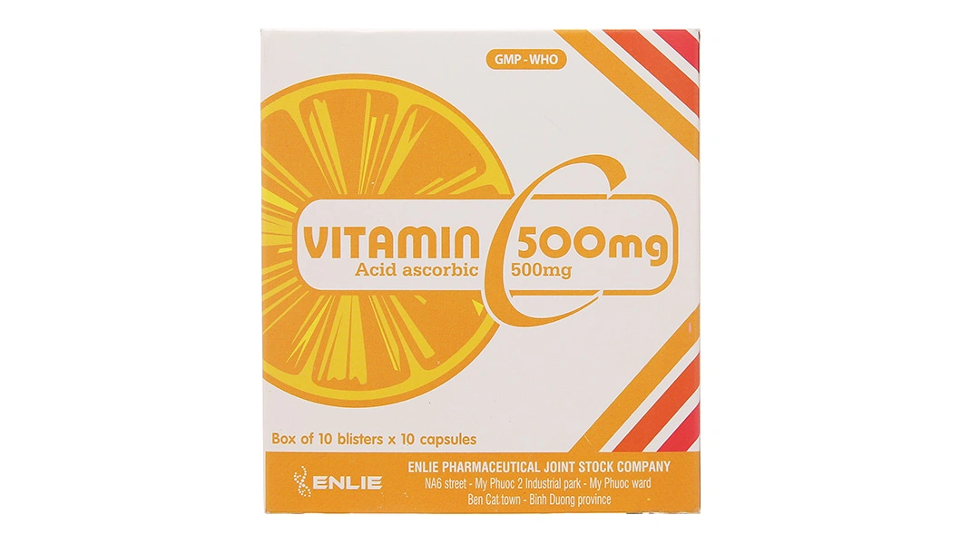 Vitamin C Enlie 500mg trị bệnh do thiếu hụt vitamin C (10 vỉ x 10 viên) - 1