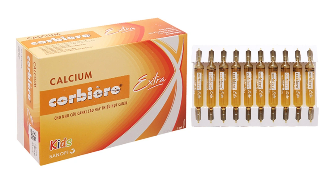Dung dịch uống Calcium Corbière Extra bổ sung canxi, trị loãng xương (30 ống x 5ml) - 