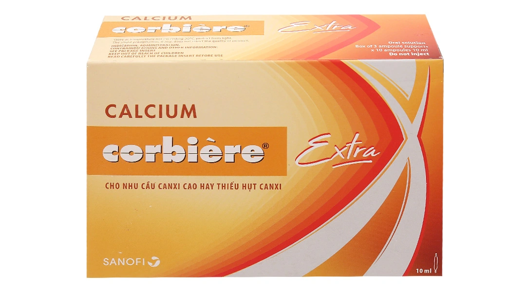 Dung dịch uống Calcium Corbière Extra điều trị loãng xương, còi xương (30 ống x 10ml) - 1