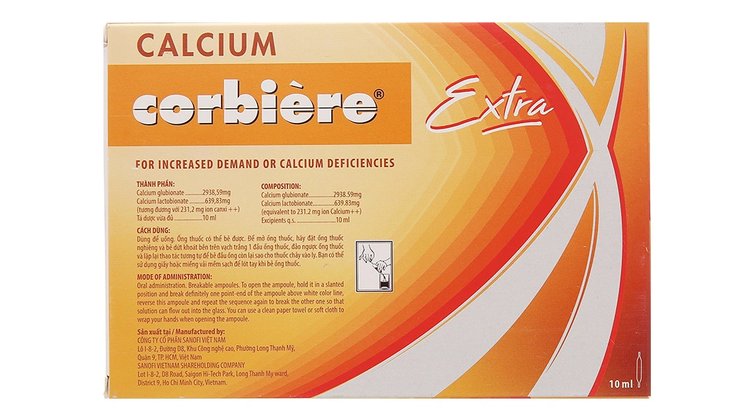 Dung dịch uống Calcium Corbière Extra điều trị loãng xương, còi xương (30 ống x 10ml) - 2