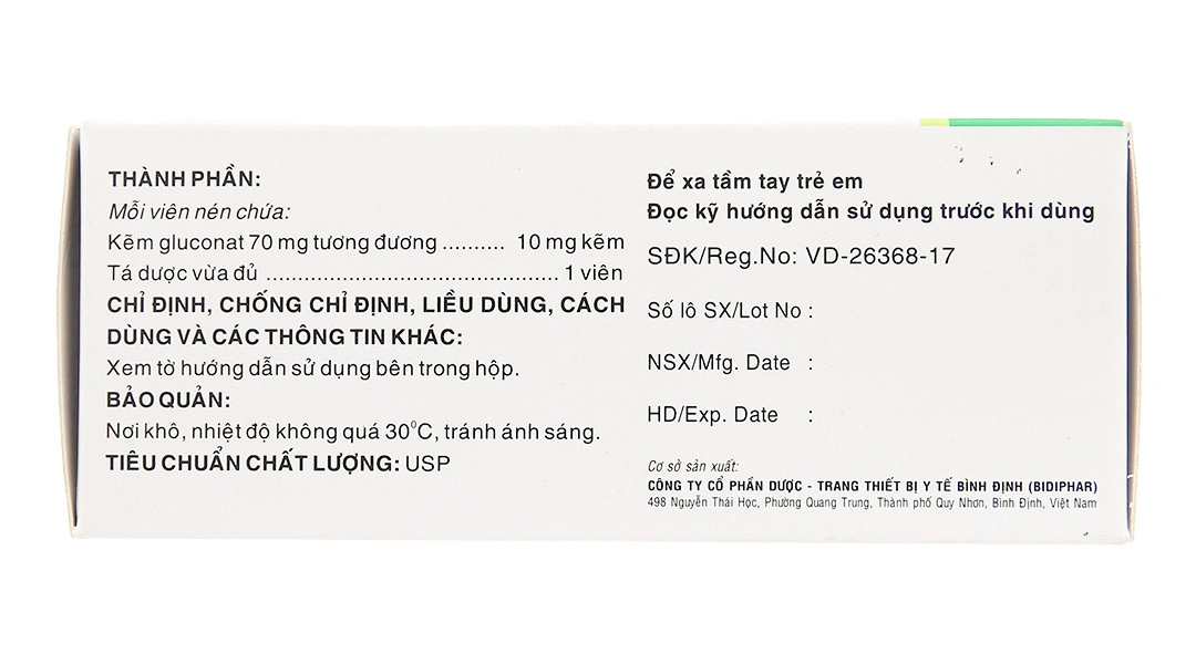 Tozinax 70mg phòng và điều trị thiếu kẽm (10 vỉ x 10 viên) - 2