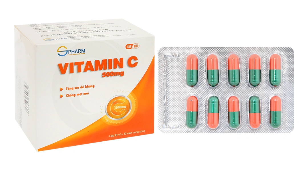 Vitamin C Spharm 500mg phòng và trị thiếu vitamin C (10 vỉ x 10 viên) - 