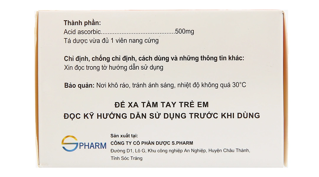 Vitamin C Spharm 500mg phòng và trị thiếu vitamin C (10 vỉ x 10 viên) - 3