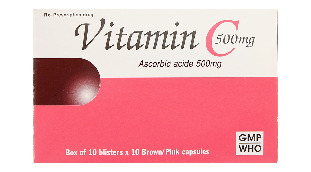 Vitamin C 500mg Tipharco phòng và trị thiếu vitamin C (10 vỉ x 10 viên) - 1