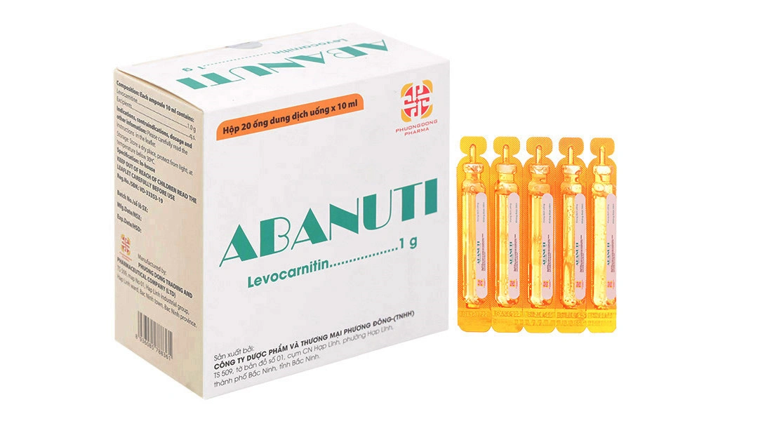 Dung dịch uống Abanuti 1g trị thiếu Carnitine (20 ống x 10ml) - 