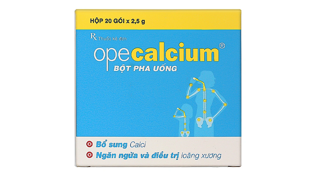 Thuốc bột Opecalcium bổ sung Calci và vitamin D3, ngừa loãng xương (20 gói x 2.5g) - 1