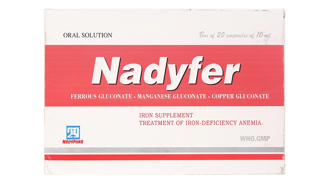 Dung dịch uống Nadyfer trị thiếu máu do thiếu sắt (20 ống x 10ml) - 1