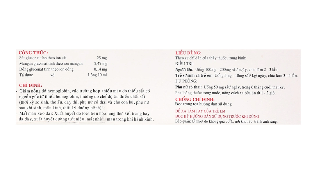 Dung dịch uống Nadyfer trị thiếu máu do thiếu sắt (20 ống x 10ml) - 5