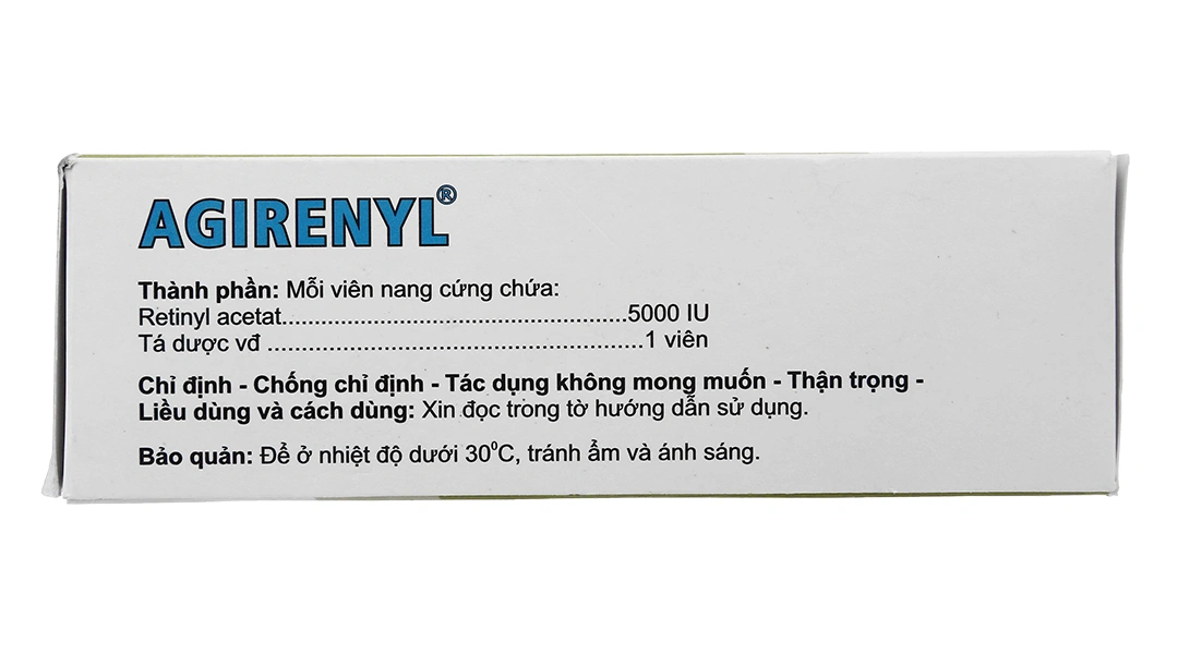 Agirenyl 5000IU phòng và trị triệu chứng thiếu vitamin A (10 vỉ x 10 viên) - 4