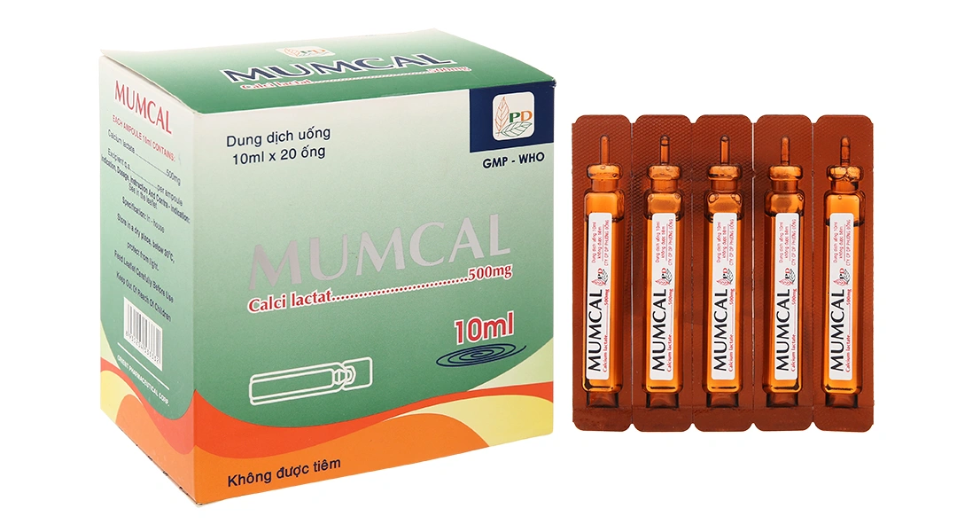 Dung dịch uống Mumcal 500mg/10ml bổ sung và ngừa giảm canxi (20 ống x 10ml) - 