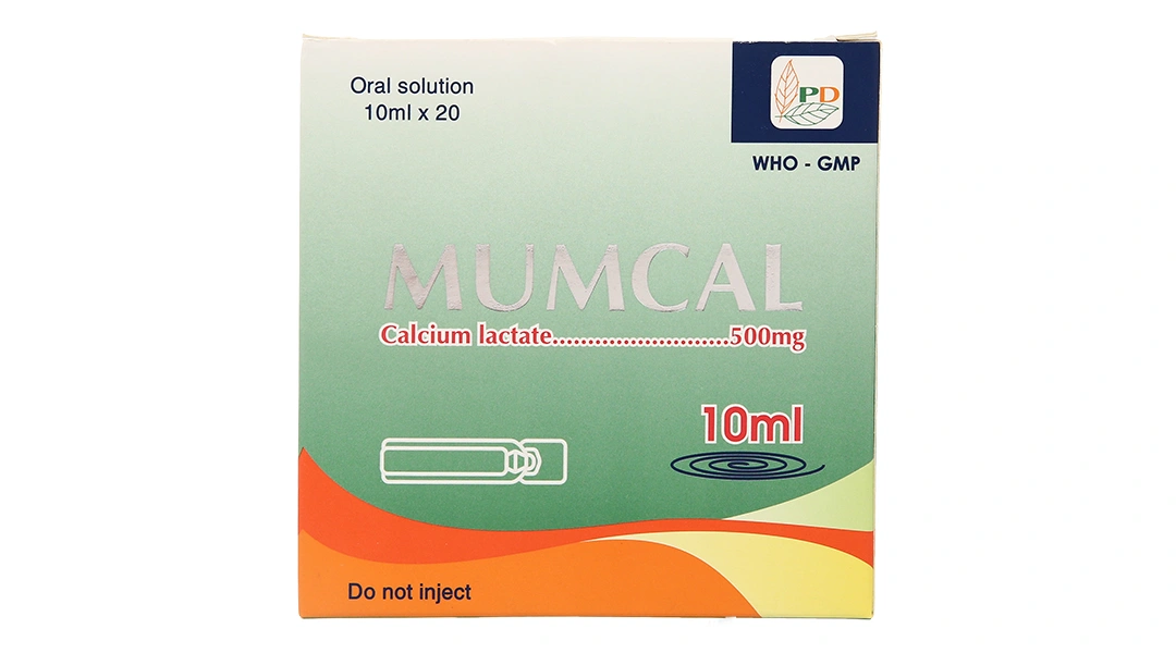 Dung dịch uống Mumcal 500mg/10ml bổ sung và ngừa giảm canxi (20 ống x 10ml) - 1