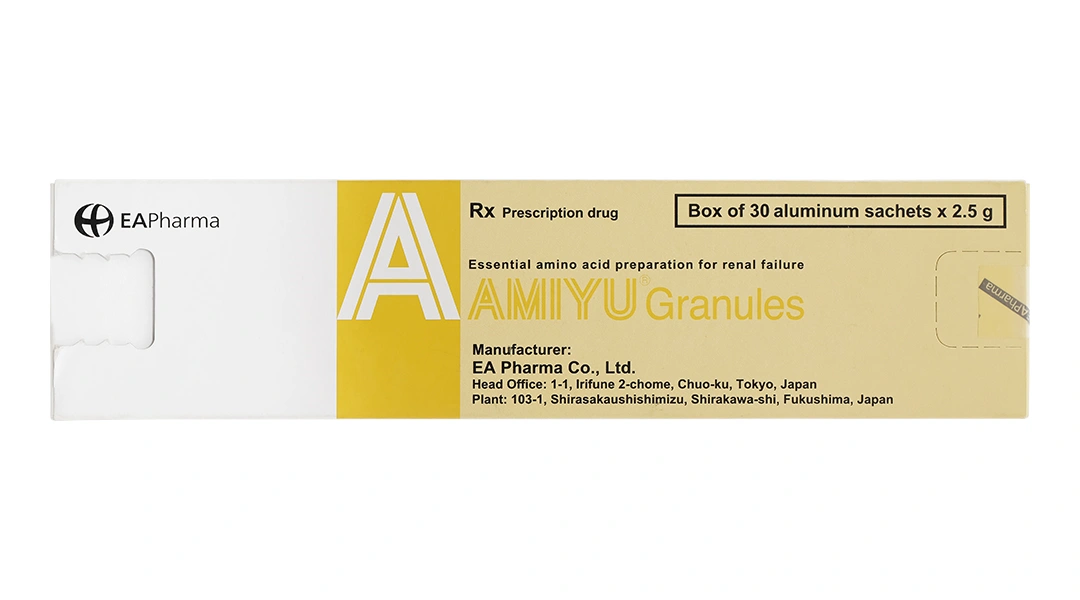 Thuốc cốm AMIYU Granules cung cấp các acid amin trong suy thận mạn tính (30 gói x 2.5g) - 1