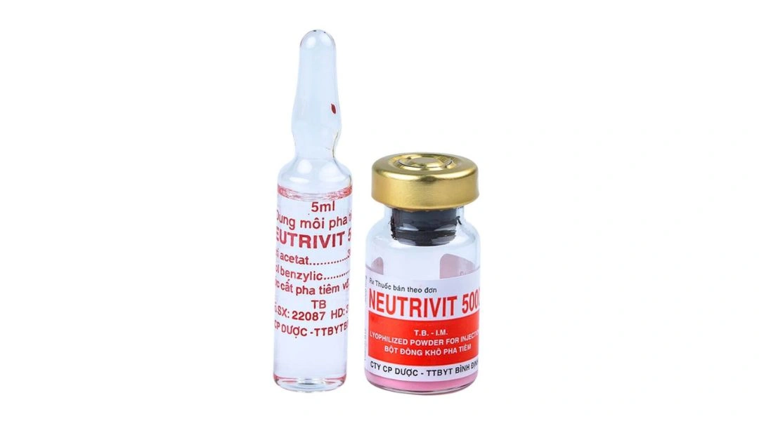 Bột pha tiêm Neutrivit 5000 Bidiphar trị viêm thần kinh (4 lọ bột + 4 ống 5ml) - 2