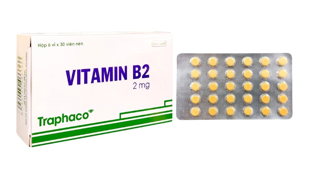 Vitamin B2 Traphaco 2mg dự phòng và điều trị thiếu vitamin B2 (6 vỉ x 30 viên) - 
