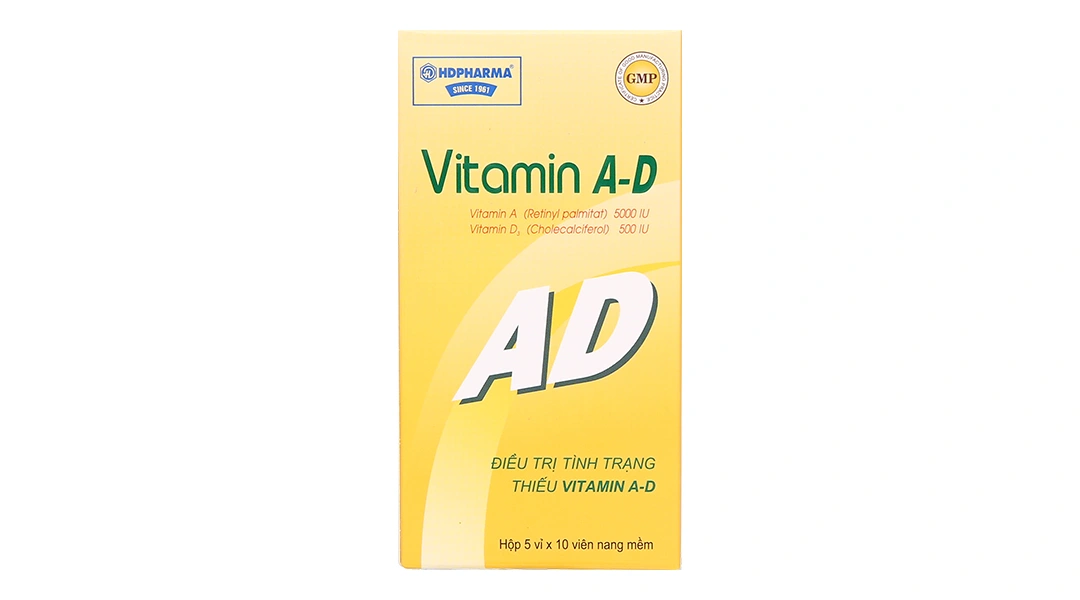 Vitamin A-D trị các triệu chứng do thiếu vitamin A, D (5 vỉ x 10 viên) - 1