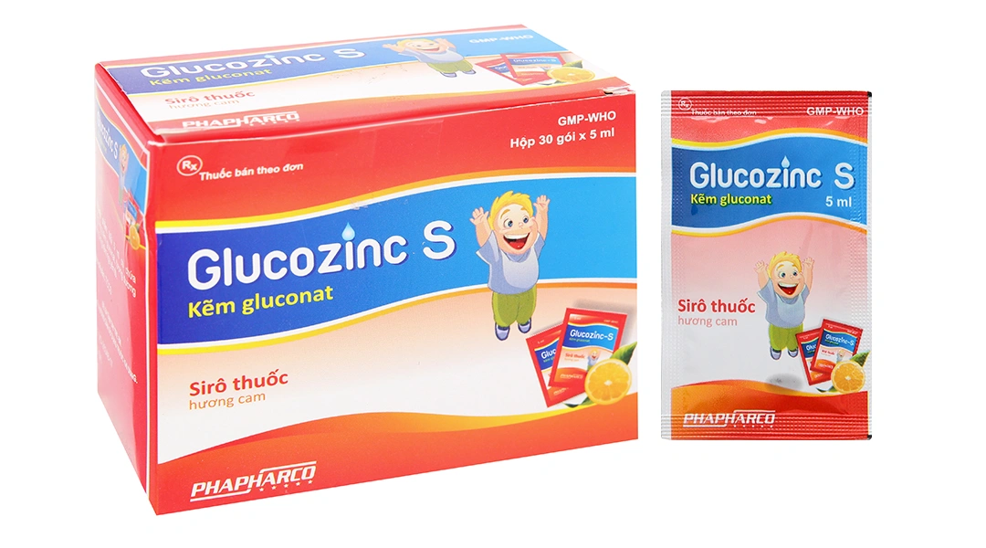 Sirô thuốc Glucozinc S bổ sung kẽm, trị thiếu kẽm (30 gói x 5ml) - 