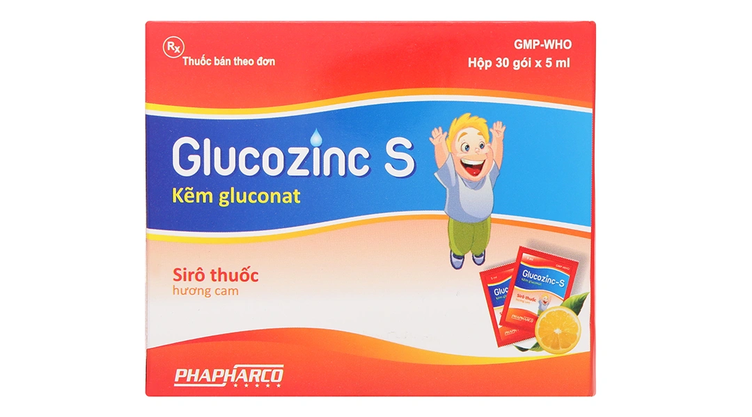 Sirô thuốc Glucozinc S bổ sung kẽm, trị thiếu kẽm (30 gói x 5ml) - 1