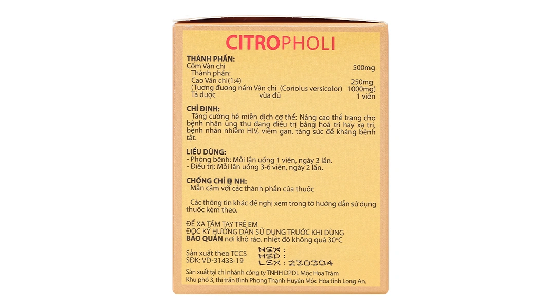 Citropholi 500mg tăng cường hệ miễn dịch (10 vỉ x 10 viên) - 2