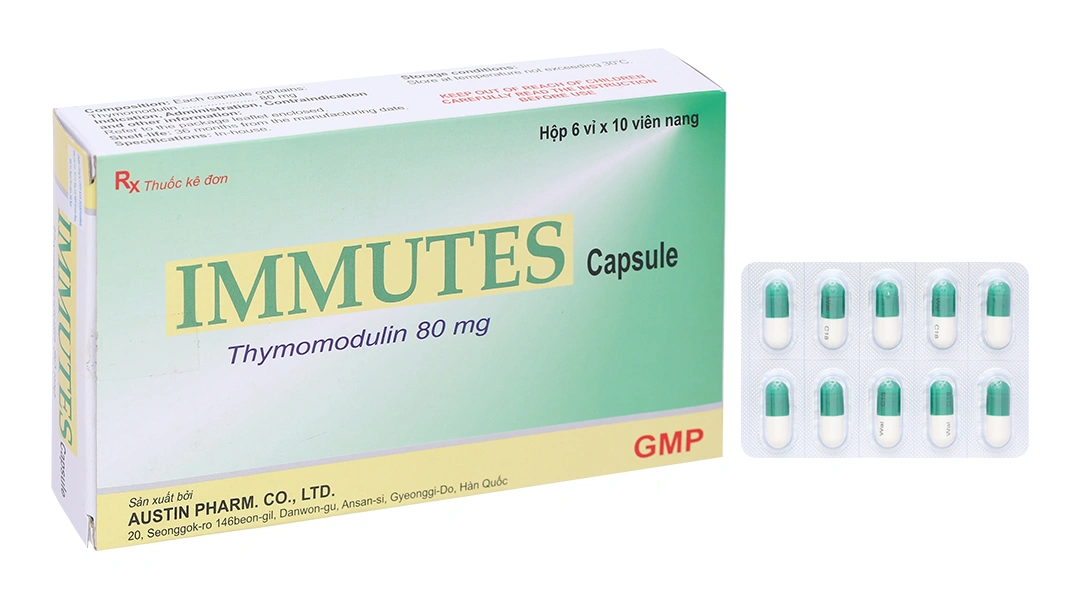 Immutes Capsule 80mg hỗ trợ tăng cường hệ miễn dịch đã bị suy giảm (6 vỉ x 10 viên) - 