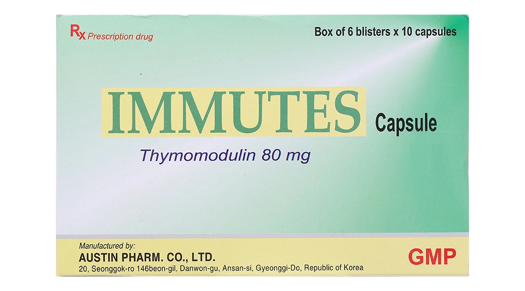 Immutes Capsule 80mg hỗ trợ tăng cường hệ miễn dịch đã bị suy giảm (6 vỉ x 10 viên) - 1