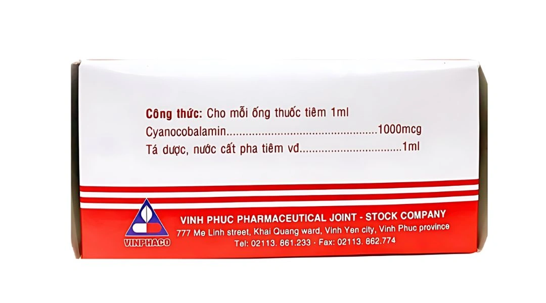 Dung dịch tiêm Vitamin B12 Vinphaco 1000mcg/ml điều trị trường hợp thiếu máu (100 ống x 1ml) - 2