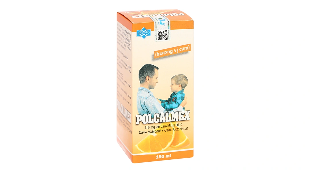 Siro Polcalmex vị cam bổ sung Canxi chai 150ml - 