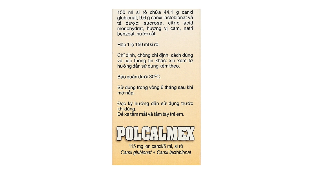 Siro Polcalmex vị cam bổ sung Canxi chai 150ml - 4
