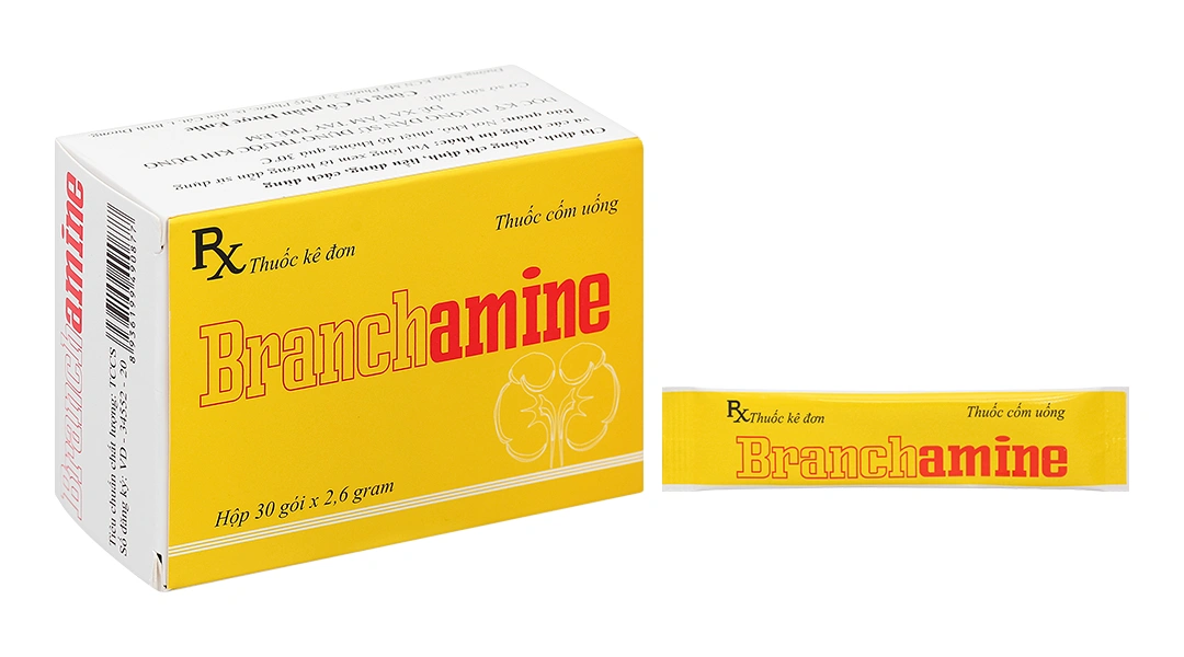 Thuốc cốm Branchamine cung cấp các acid amin trong suy thận mạn tính (30 gói x 2.6g) - 